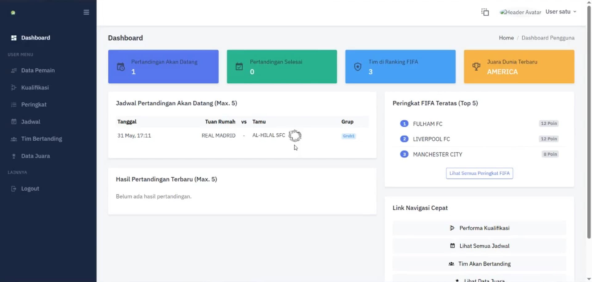 Football Management App Portal